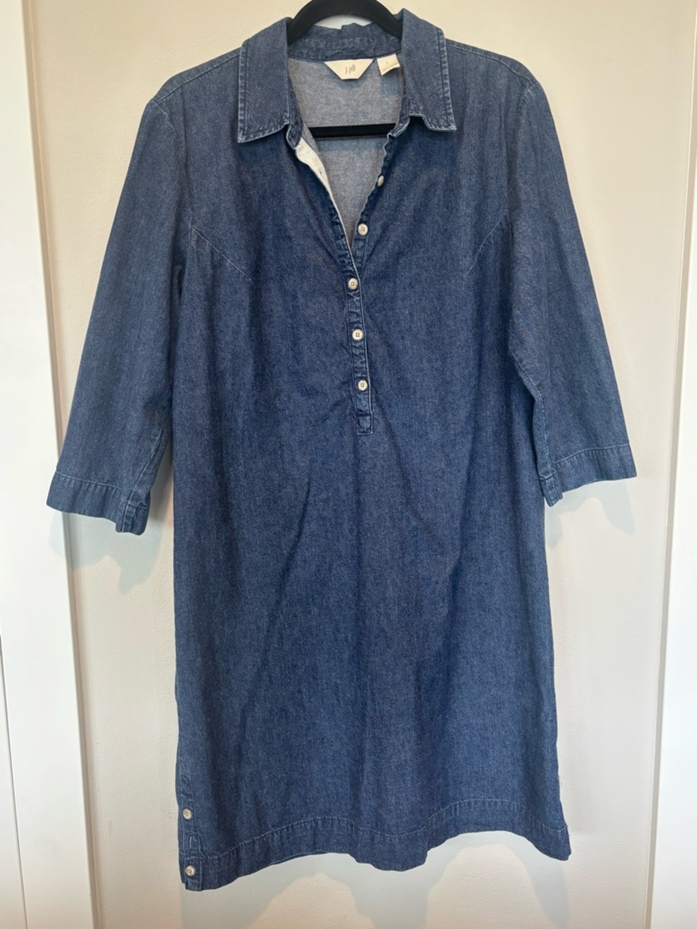 J. Jill Indigo Denim Shirt Dress - Blue